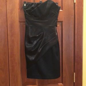 Black strapless party dress